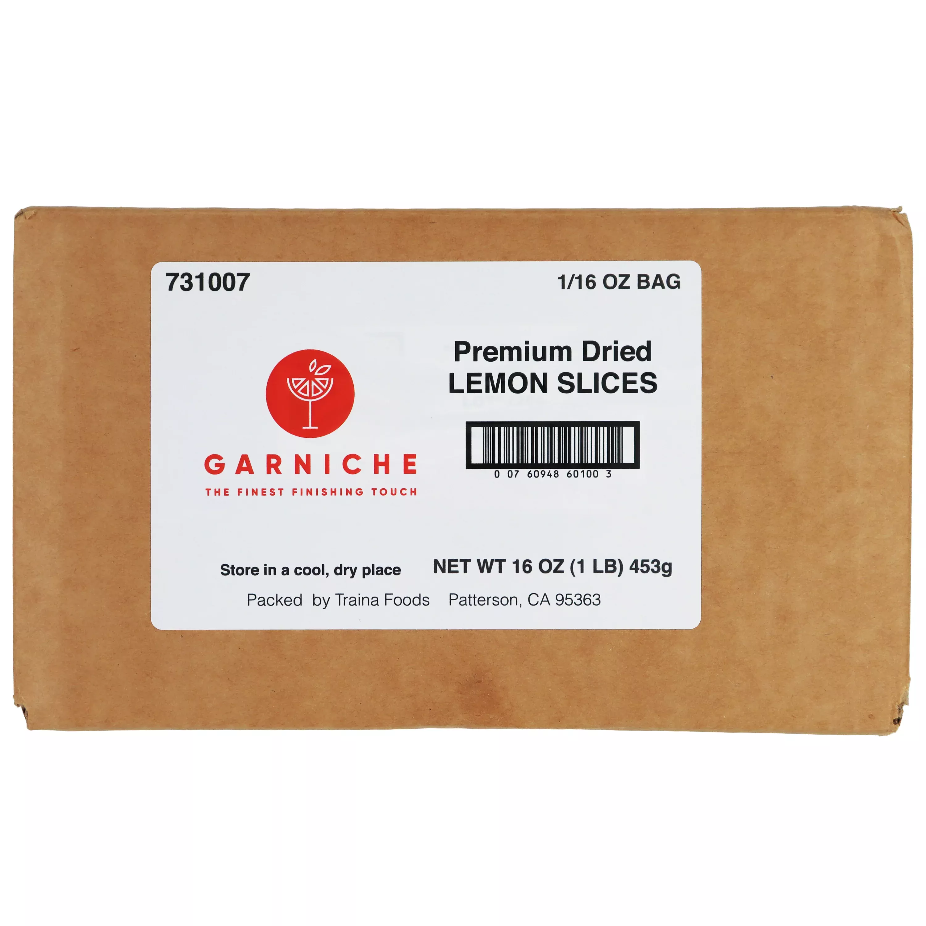 Sugar Foods Garniche Dried Lemon Rounds 1 Pound Each - 1 Per Case