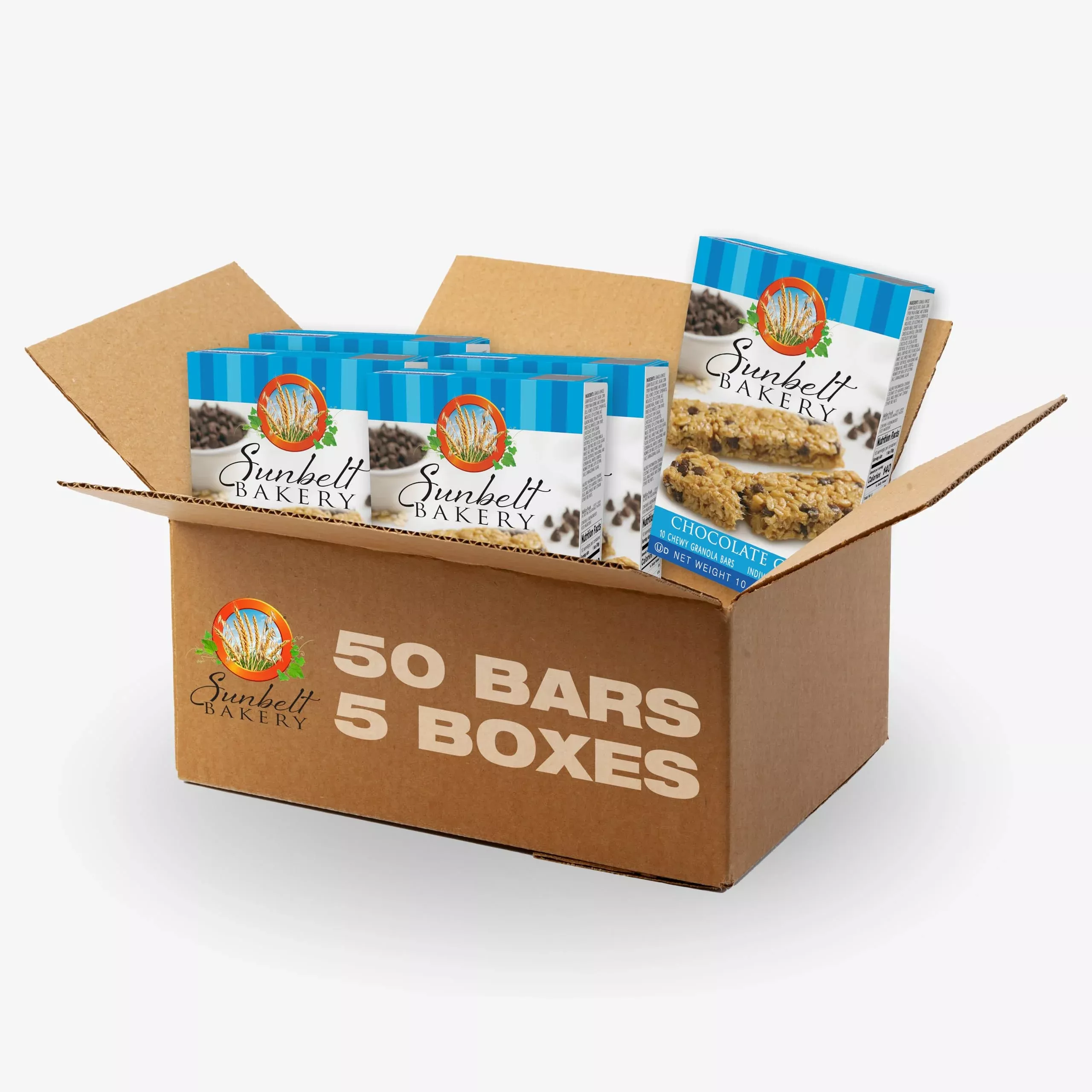 Sunbelt Bakery Chocolate Chip Chewy Granola Bars, 50 - 1.0 Oz Bars (5 Boxes)