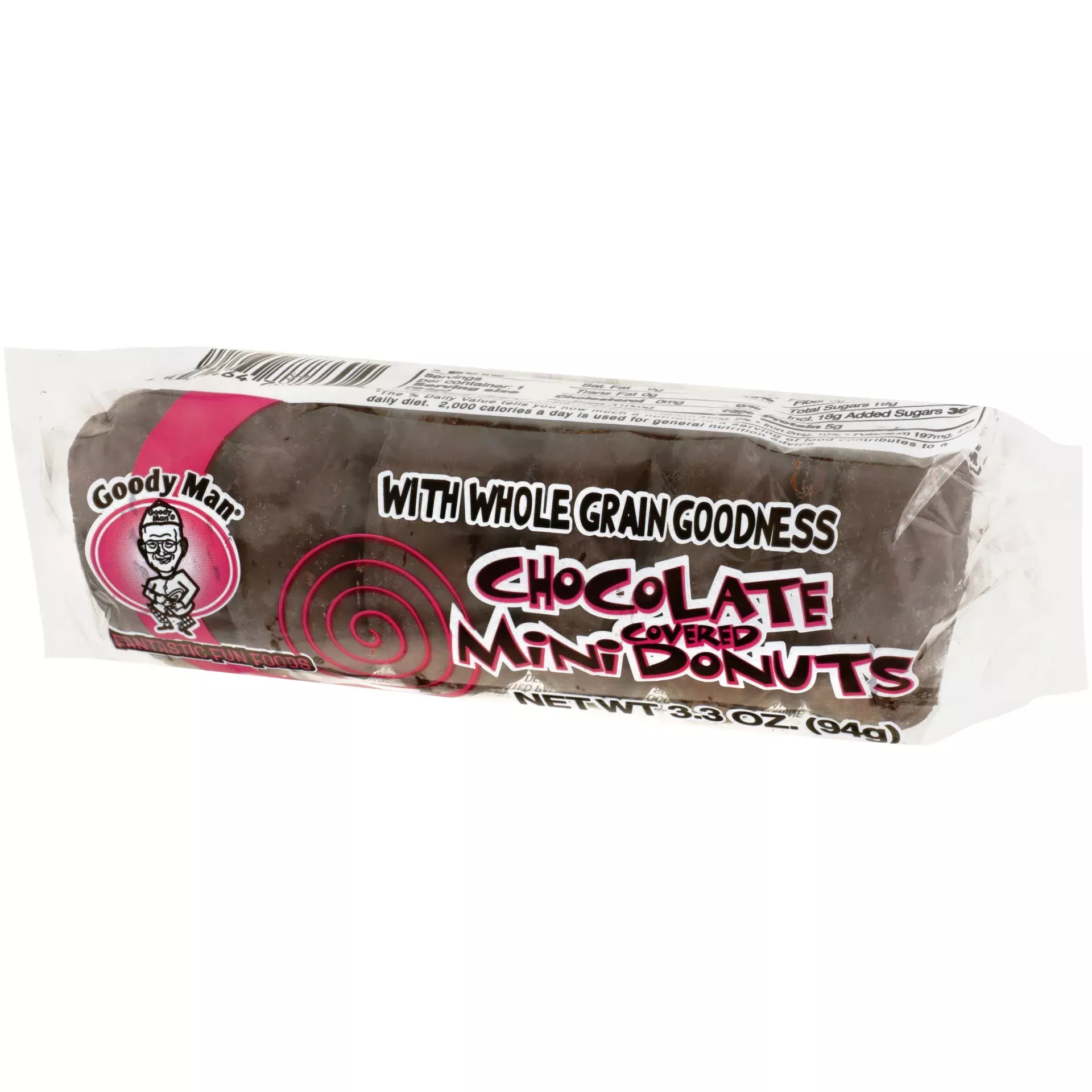 Super Bakery Whole Grain Mini Chocolate Donutsleeve 3.3500 Ounce Size - 72 Per Case