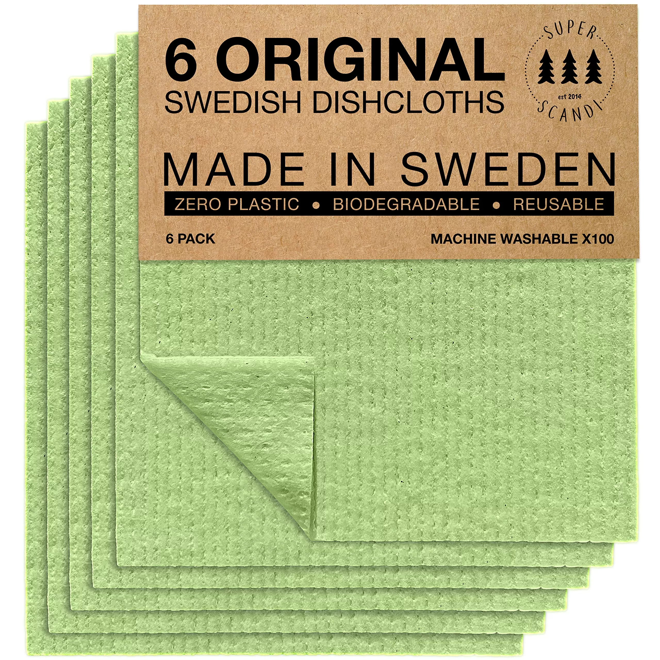Superscandi Swedish Dishcloths For Kitchen Eco Friendly Reusable Susta