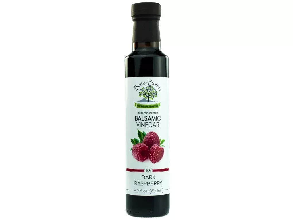 Sutter Buttes Balsamic Vinegar – Dark Raspberry Infused (250Ml Bottle), Artisan Italian Grape Must Reduction Balsamic Vinegar, Handcrafted Premium Thick And Sweet Golden Aged Vinegar