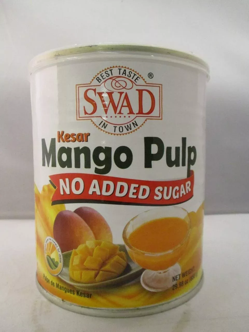 Swad No Added Sugar Kesar Mango Pulp - 850 Grams