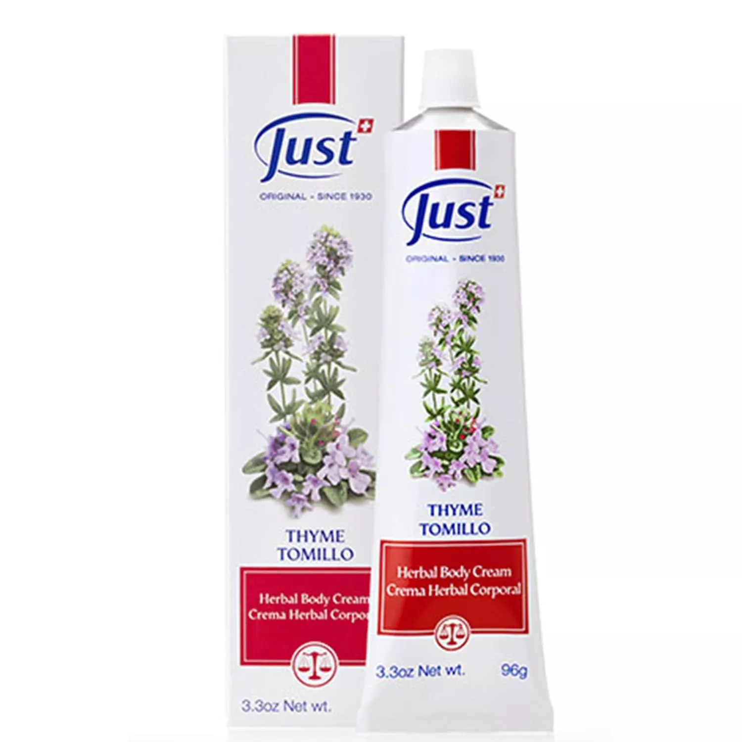 SwissJust Thyme Cream Massage Cream with Camphor, Essential Oils - 3.3