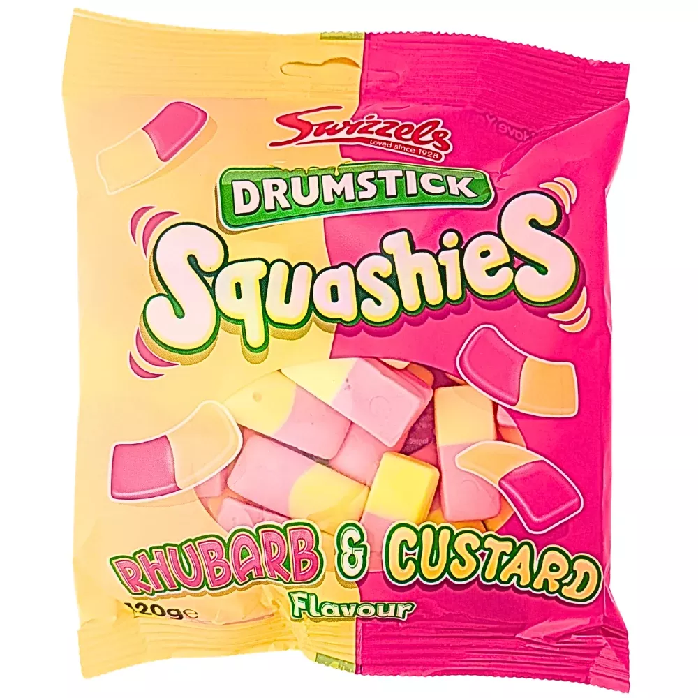 Swizzels Drumstick Squashies Rhubarb & Custard Candy (UK) - 120g