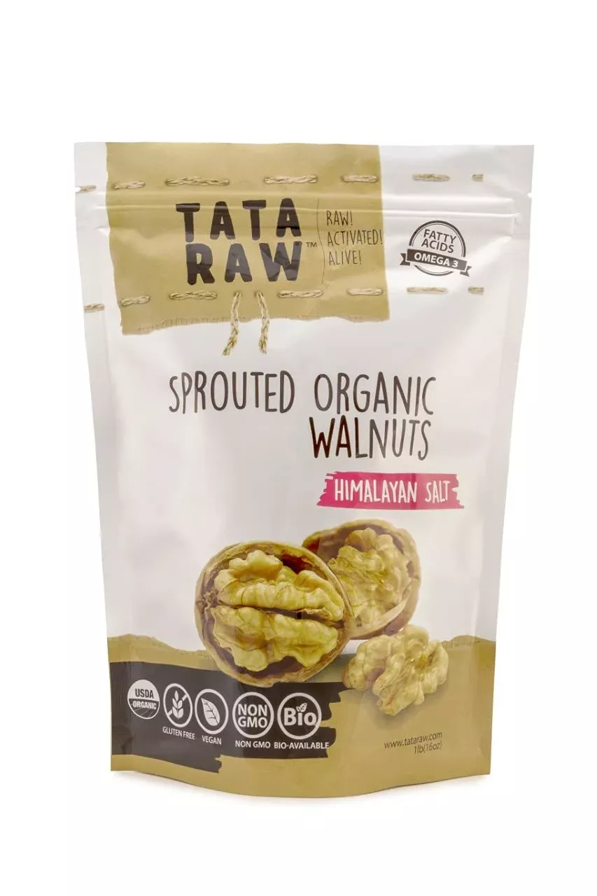 Tata Raw - Sprouted Organic Walnuts - Himalayan Salt (1 Lb)