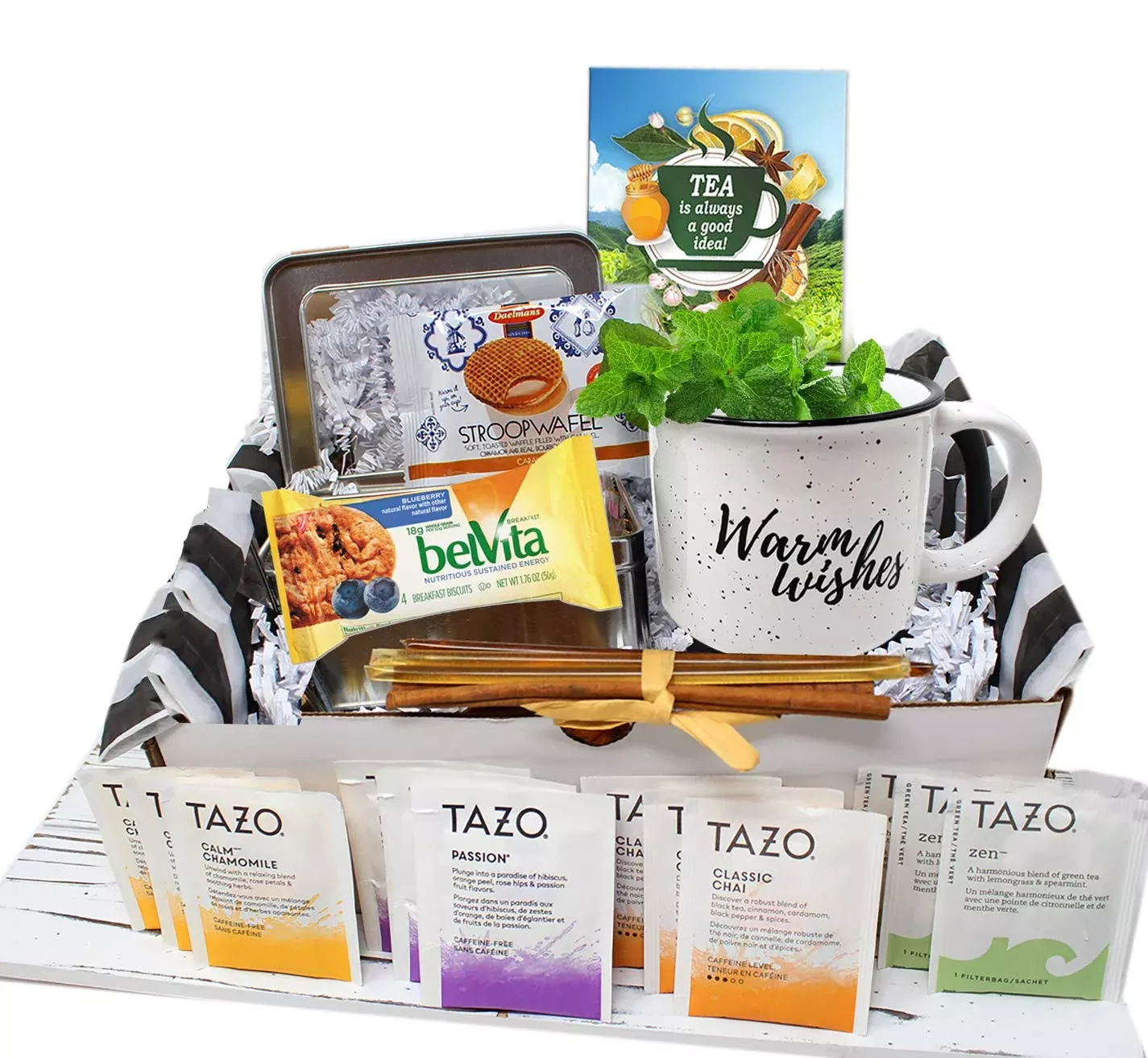 Tea Gift Set | Tea Lovers Gift Baskets | Thinking Of You Gift Basket | Birthday Gift Basket For Women, Care Package For Women, G