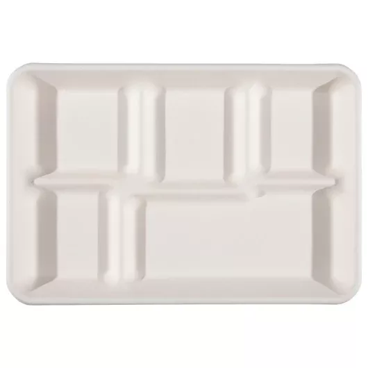 Tellus No Pfas Added 5-Compartment Tray, 400 Count, 50 Each, 8 Per Case