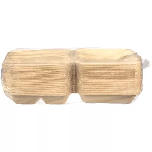 Tellus Products Tellus 9" X 9" 3 Compartment Clamshell No Pfas Added 4 - 50 Each - 4 Per Case