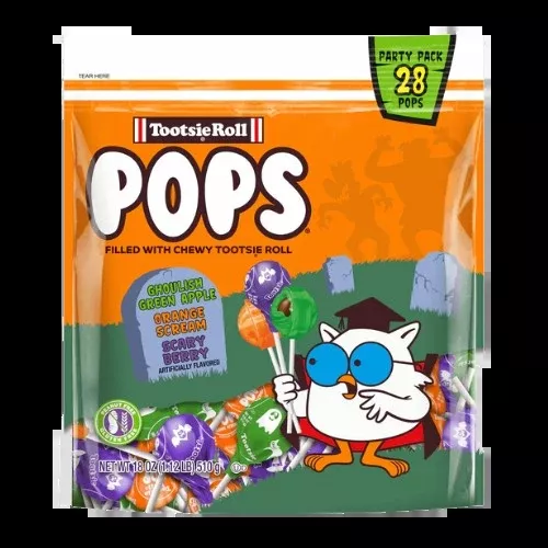 Tootsie Pops Assorted Halloween Flavors 28 Count 18 oz. Bag
