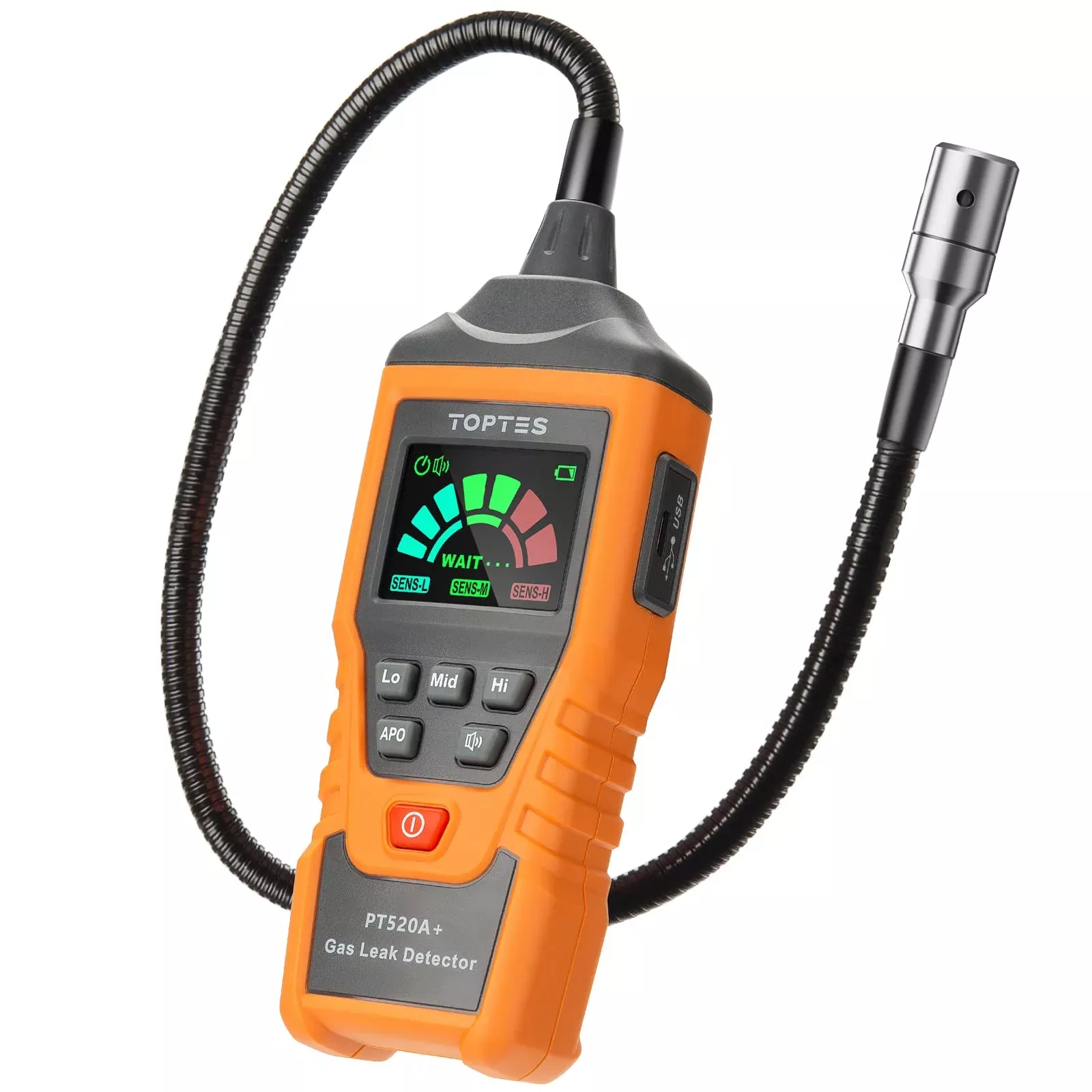 Toptes Pt520A+ Rechargeable Gas Leak Detector, Natural Gas Detector Wi