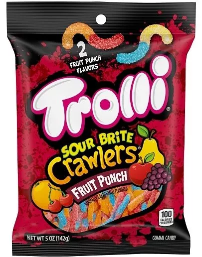 Trolli Fruit Punch Sour Brite Crawler Peg Bag 5 oz