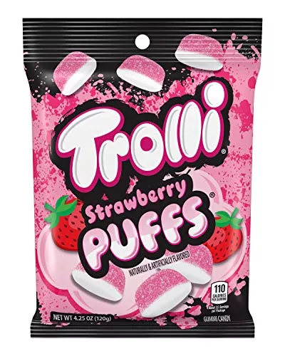 Trolli Strwbry Puff Peg Bag 4.25 oz Single Bag