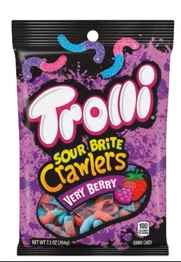 Trolli Very Berry Sour Brite Crawlers Bag 7.2 oz