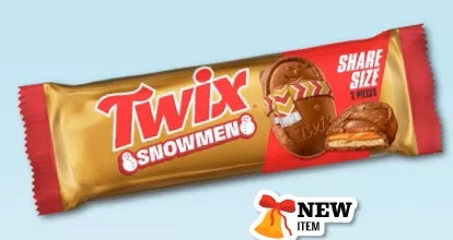 Twix Snowman King Size Caramel Cookie Bar - 2.12 oz 48ct