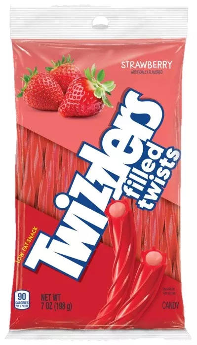 Twizzlers Filled Twists Strawberry Filled Licorice Candy - 7 oz