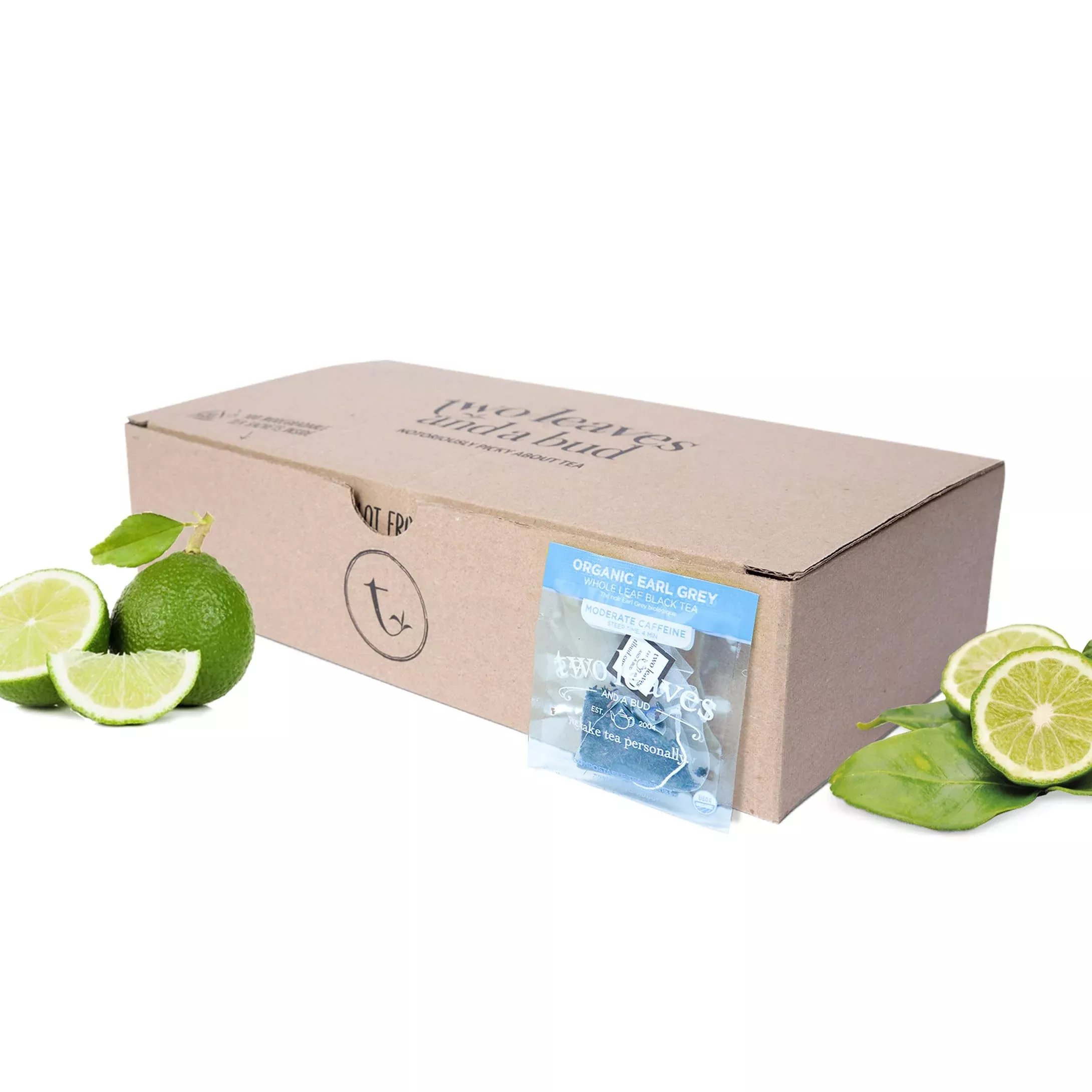 Two Leaves And A Bud Organic Earl Grey Tea Bags, Whole Leaf Caffeinated Black Tea In Compostable Sachets, Caffeinated Black Tea Flavored With Bergamot, Add Milk And Sugar, 15 Count (Pack Of 1)