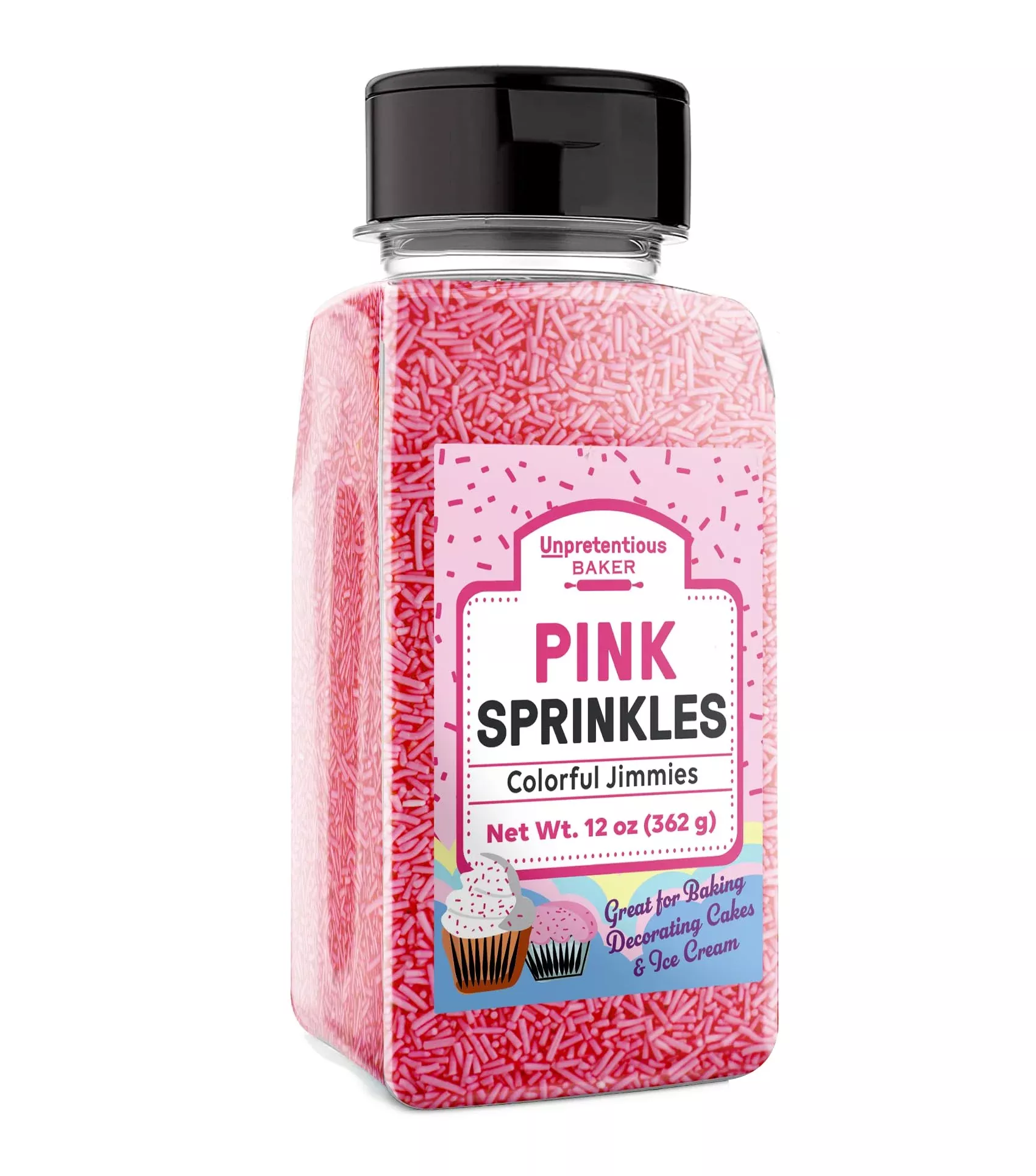 Unpretentious Pink Sprinkles, Perfect For Festivities, Multi-Use Shaker Bottle, Dessert Decorating