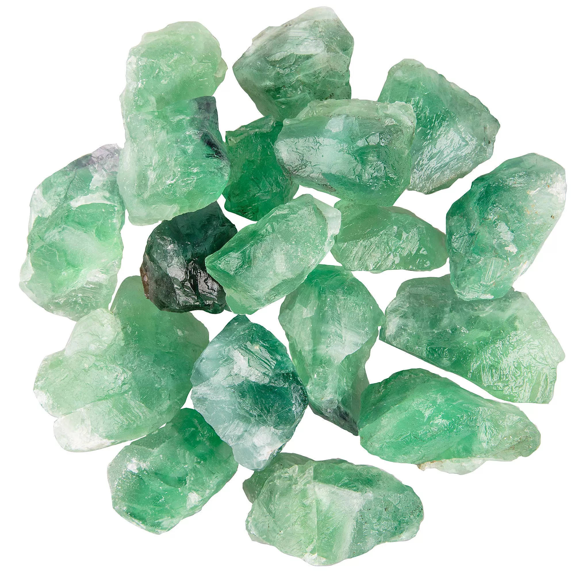 Uu Unihom 1 Lb Bulk Rough Raw Green Fluorite Crystal For Tumbling, Cab