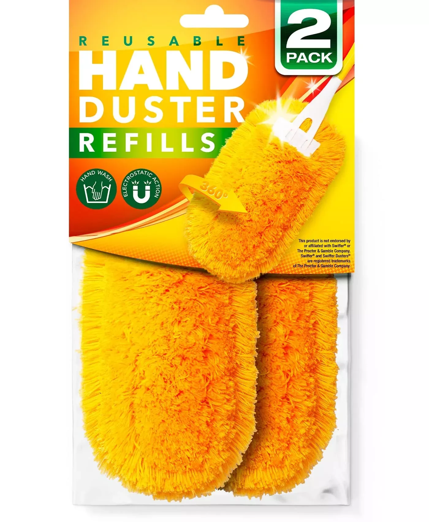 Vanduck Reusable Duster Refills For Swiffer Duster, 360 Heavy Duty Duster Refills, 2-Pack (Handle Is Not Included)