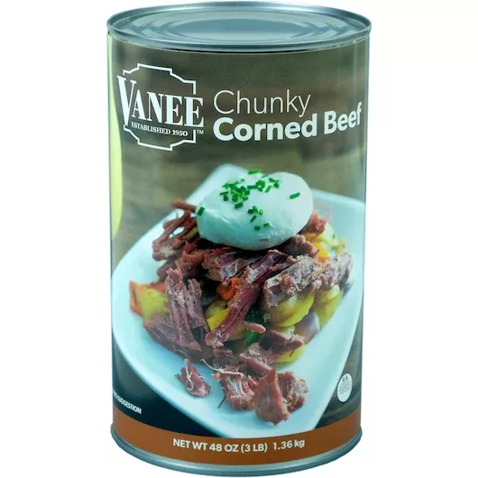 Vanee Foods Chunky Corned Beef 48 Ounce Size - 6 Per Case