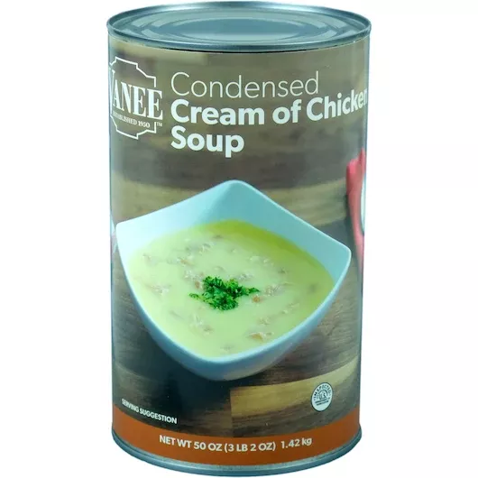 Vanee Foods Condensed Cream of Chicken Soup 50 Ounce Size - 12 Per Case