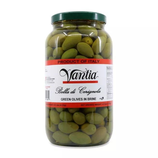 Vantia Green Cerignola Olives, 4.2 kg | 9.3 lb