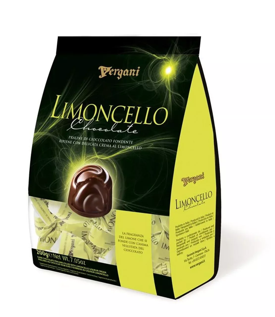 Vergani Dark Chocolate Pralines W / Limoncello, 7.05 oz