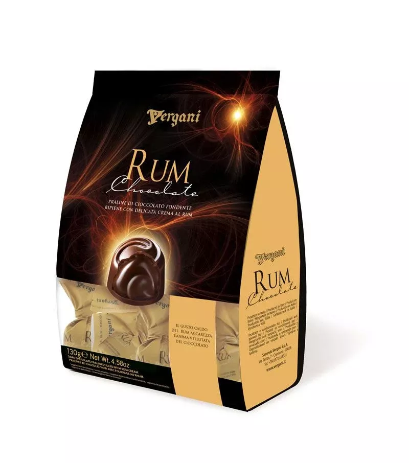 Vergani Dark Chocolate Pralines W / Rum, 7.05 oz