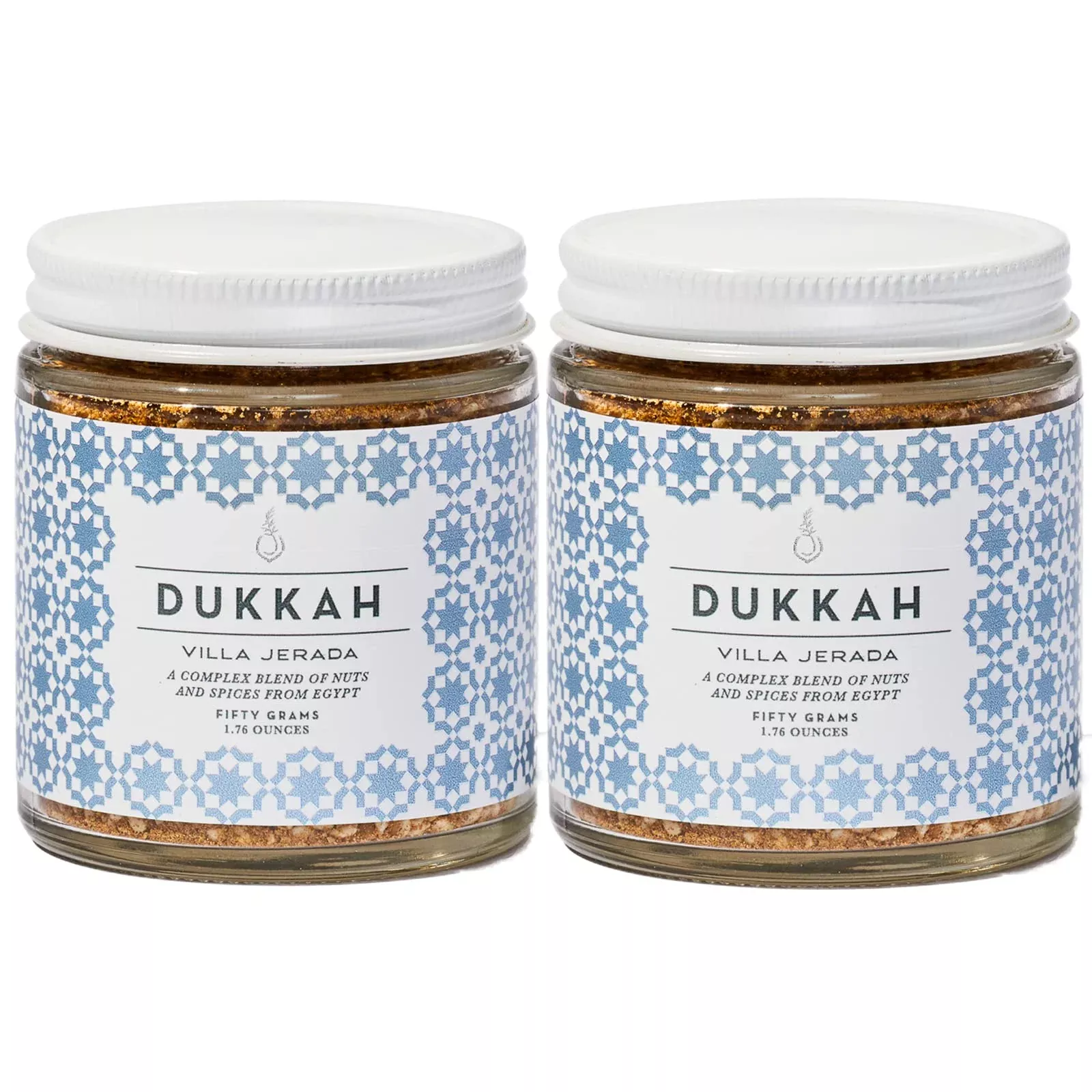 Villa Jerada, Dukkah Premium Seasoning - Egyptian Complex Spice Mix Of Nuts And Spices (Unique & Fragrant), 1.76 Oz (Dukkah - 2 Jars)
