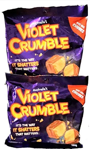 Violet Crumble 170 Grams X Two Multi Packs (340G Total). Bite Size Honey Comb Chunks Coated In Dairy Milk Chocolate. Imported From Australia