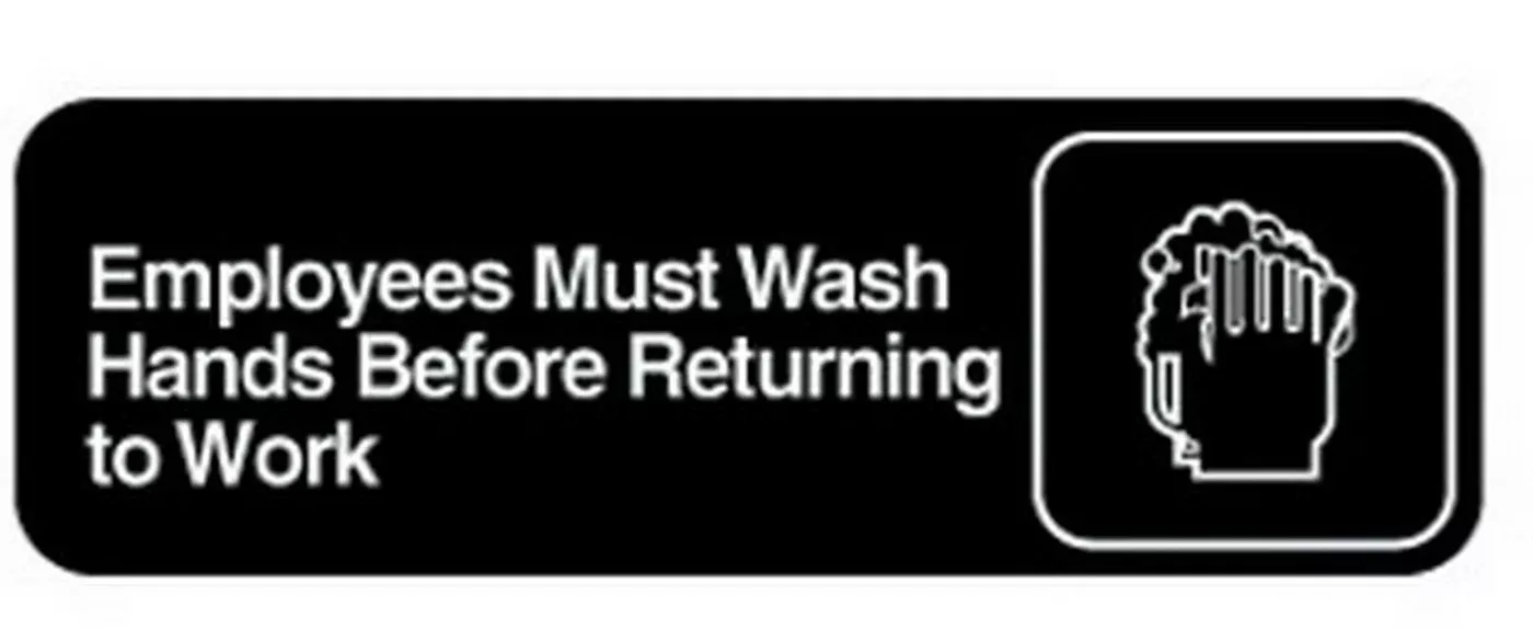Vollrath Company Inc. Traex "employee Must Wash Hands" Sign 1 - 1 Each - 1 Per Case