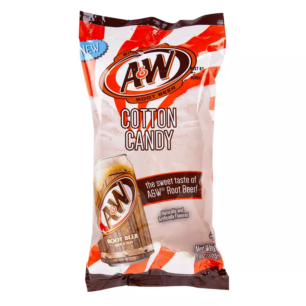 A and W Root Beer Cotton Candy Peg Bag - 12 Count