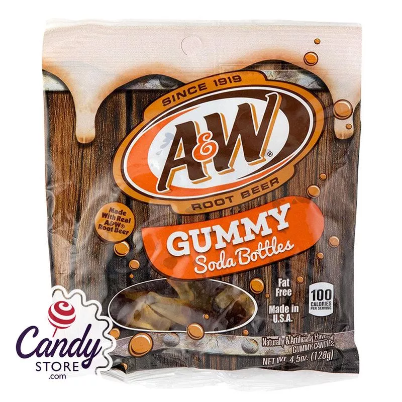 A&W Root Beer Gummy Soda Bottles – 6ct