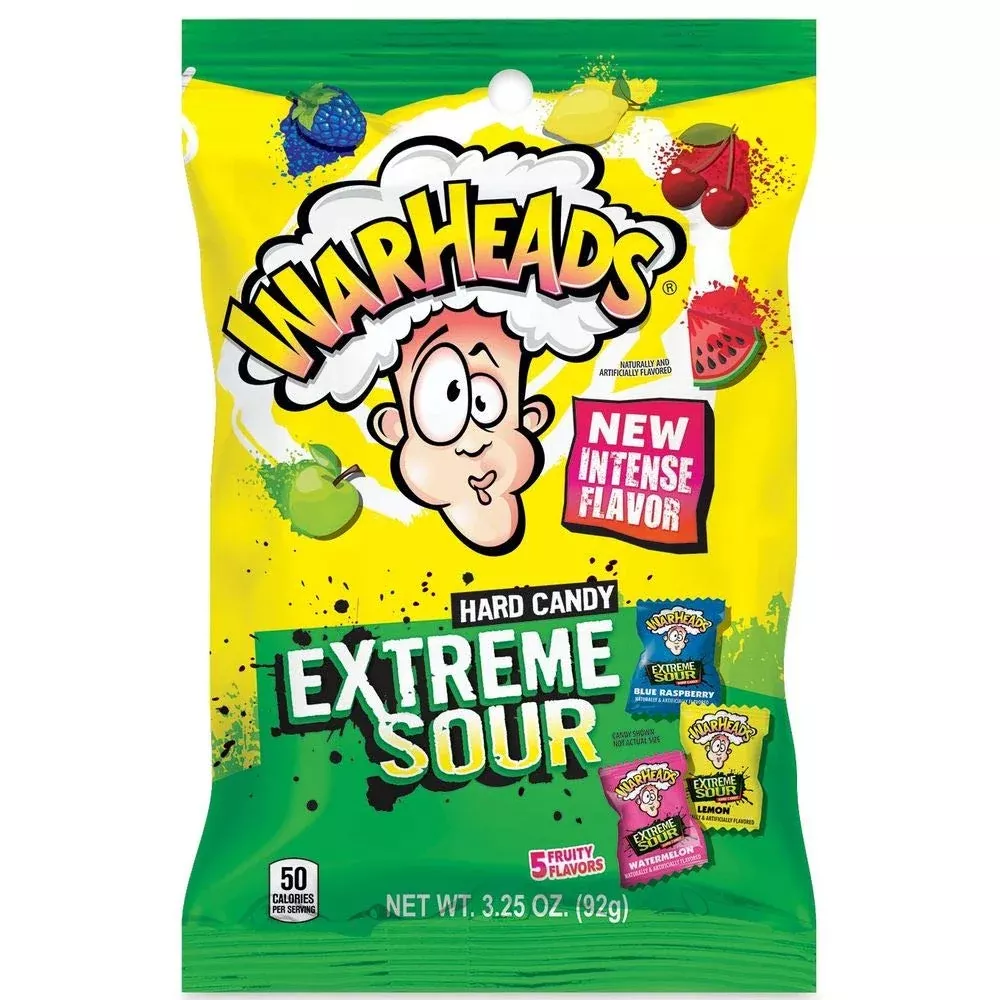 Warheads Extreme Sour Peg Bag 3.25 oz Single Bag