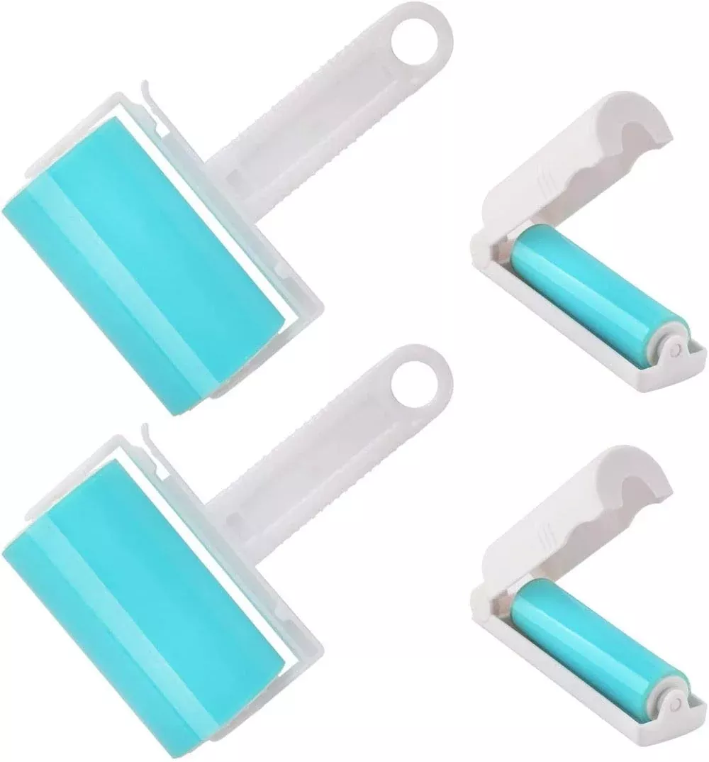 Washable Lint Roller 4 Pack, Reusable Sticky Lint Roller Dog Cat Hair