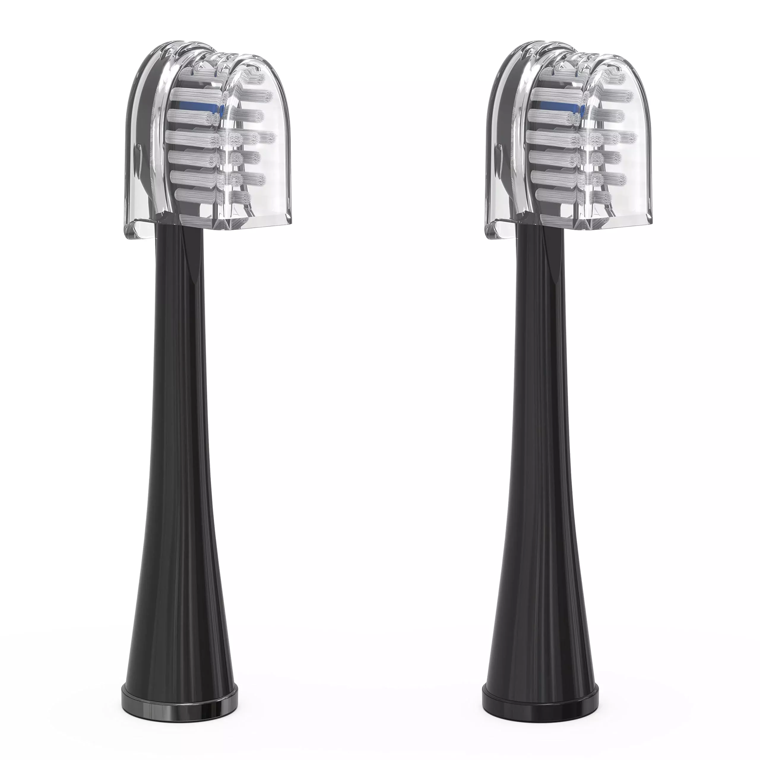 Waterpik Genuine Compact Replacement Brush Heads With Covers For Sonic-Fusion Flossing Toothbrush Sfrb-2Eb, 2 Count Black