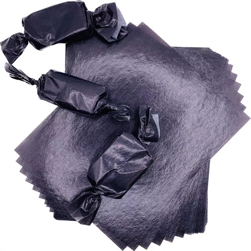 Wax Caramel/Taffy Wrappers – Black 4 x 5