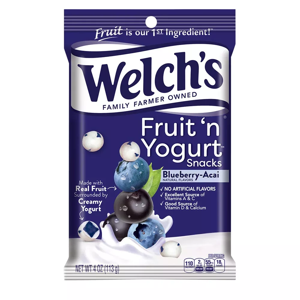 Welchs Blueberry Fruit and Yogurt Snacks Peg Bag - 12 Count