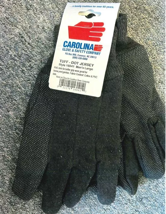 West Chester Protective Gear Brown Jersey Work Gloves with PVC Dotted Palm - Large