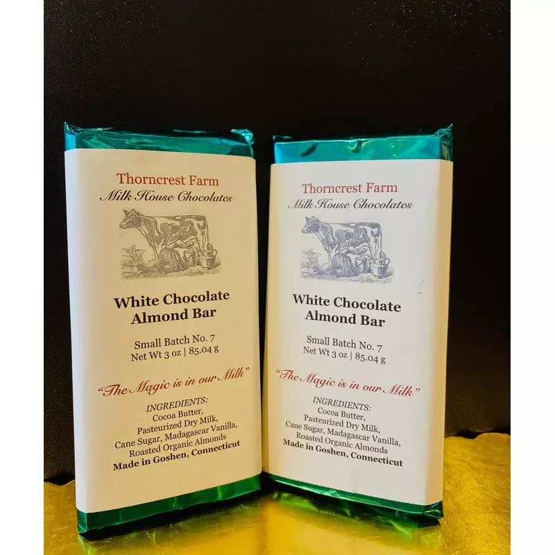 white chocolate almond bar