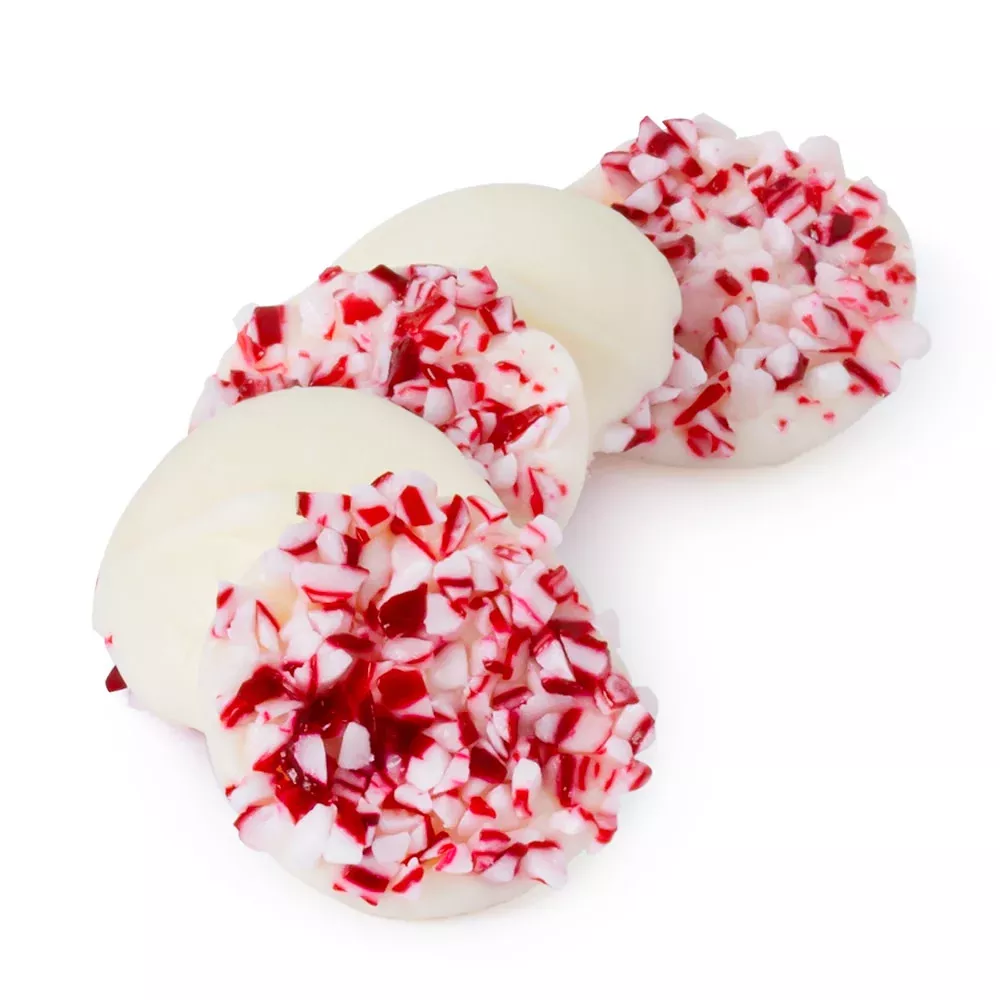 White Chocolatey Nonpareils with Crushed Peppermint - 6lb Bulk