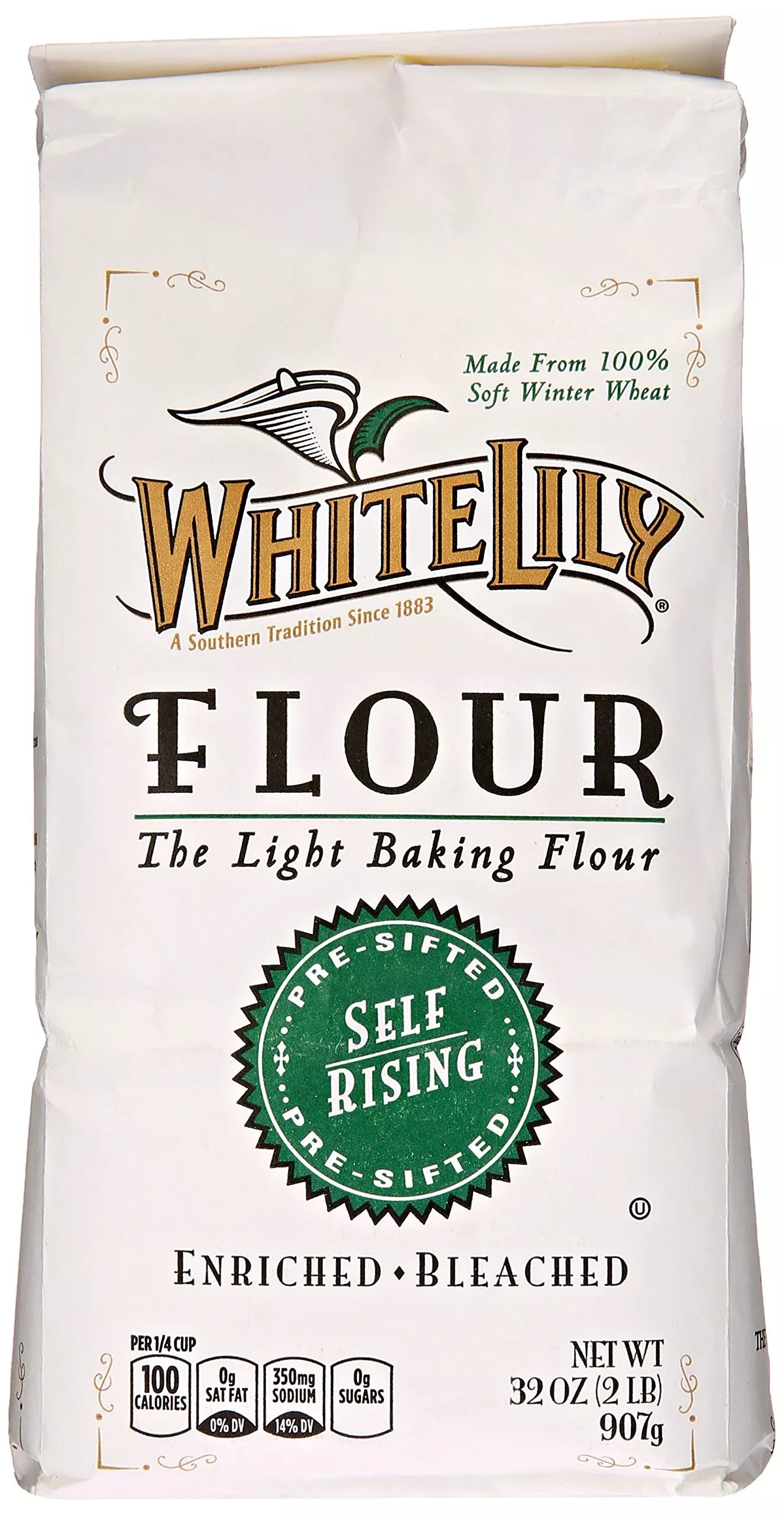 White Lily Self-Rising Bleached Enriched Pre-Sifted Flour 32 Ounce