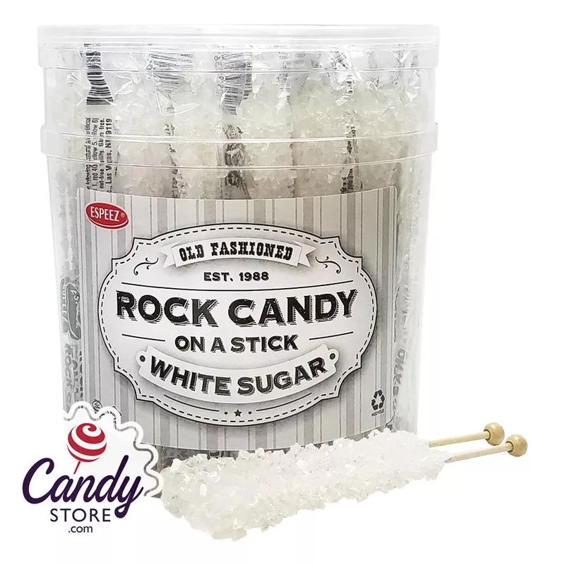 White Rock Candy Crystal Sticks – 36ct Tubs