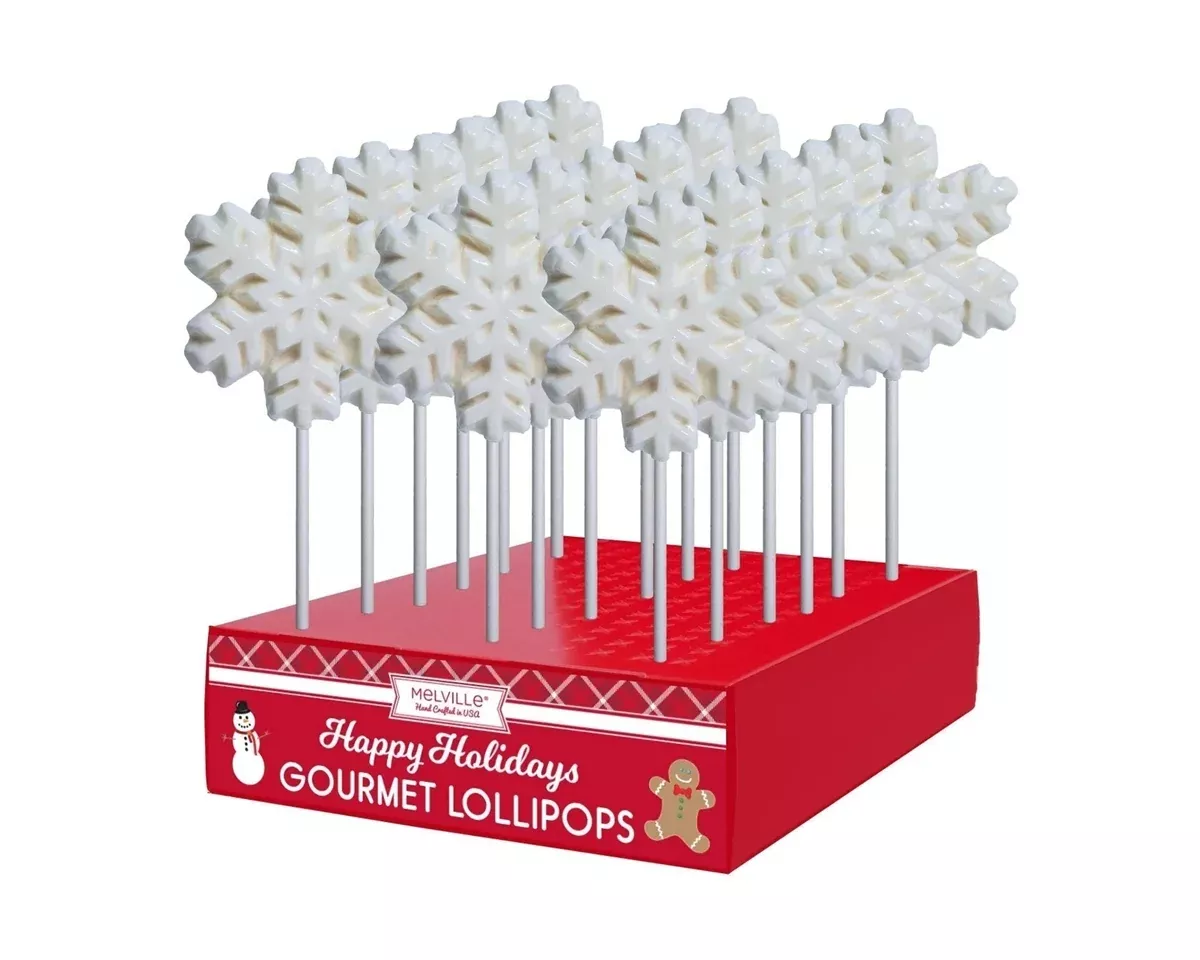 White Snowflake Lollipops - 24 / Box