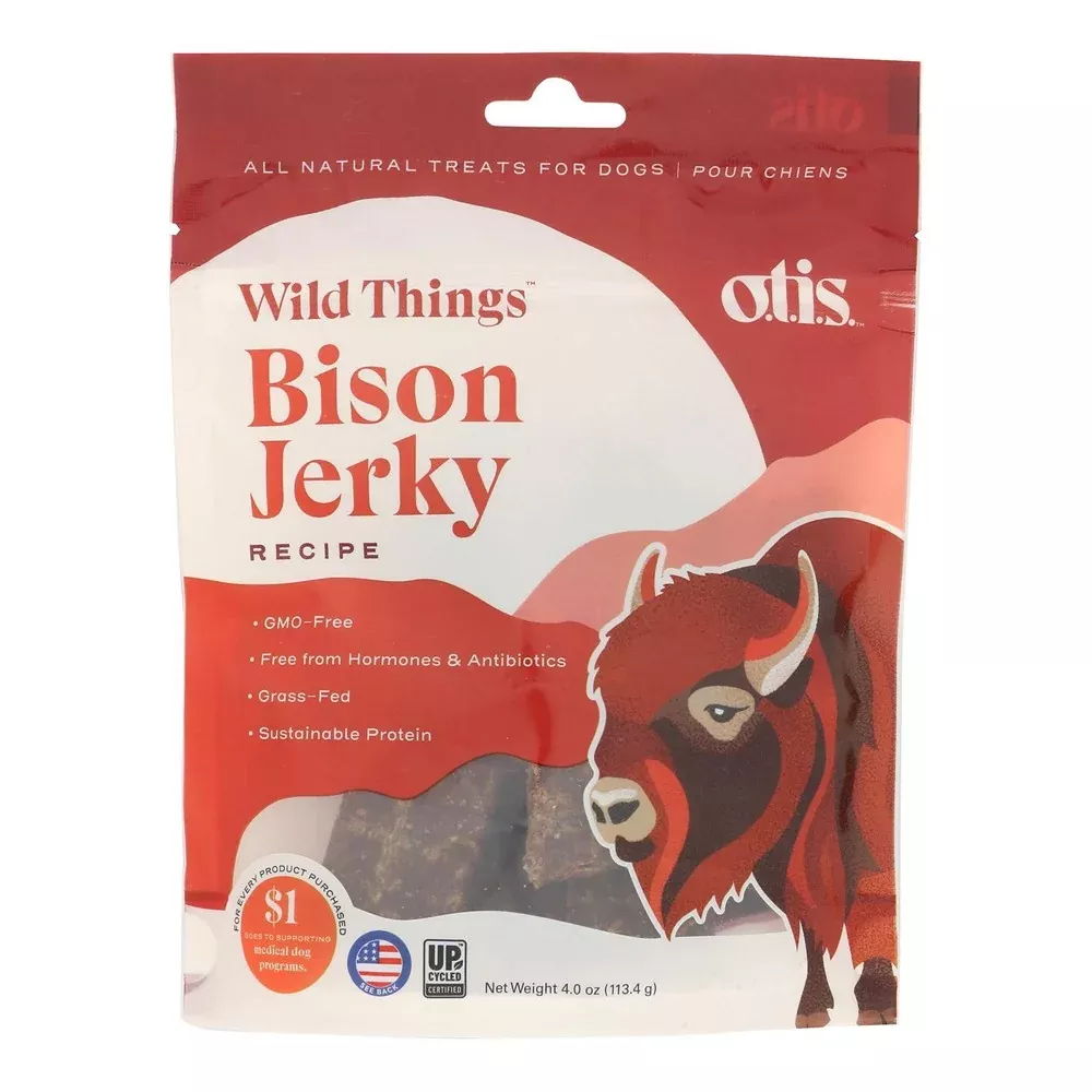 Wild Things - Dog Treat Jerky Bison - Case of 6-4 OZ