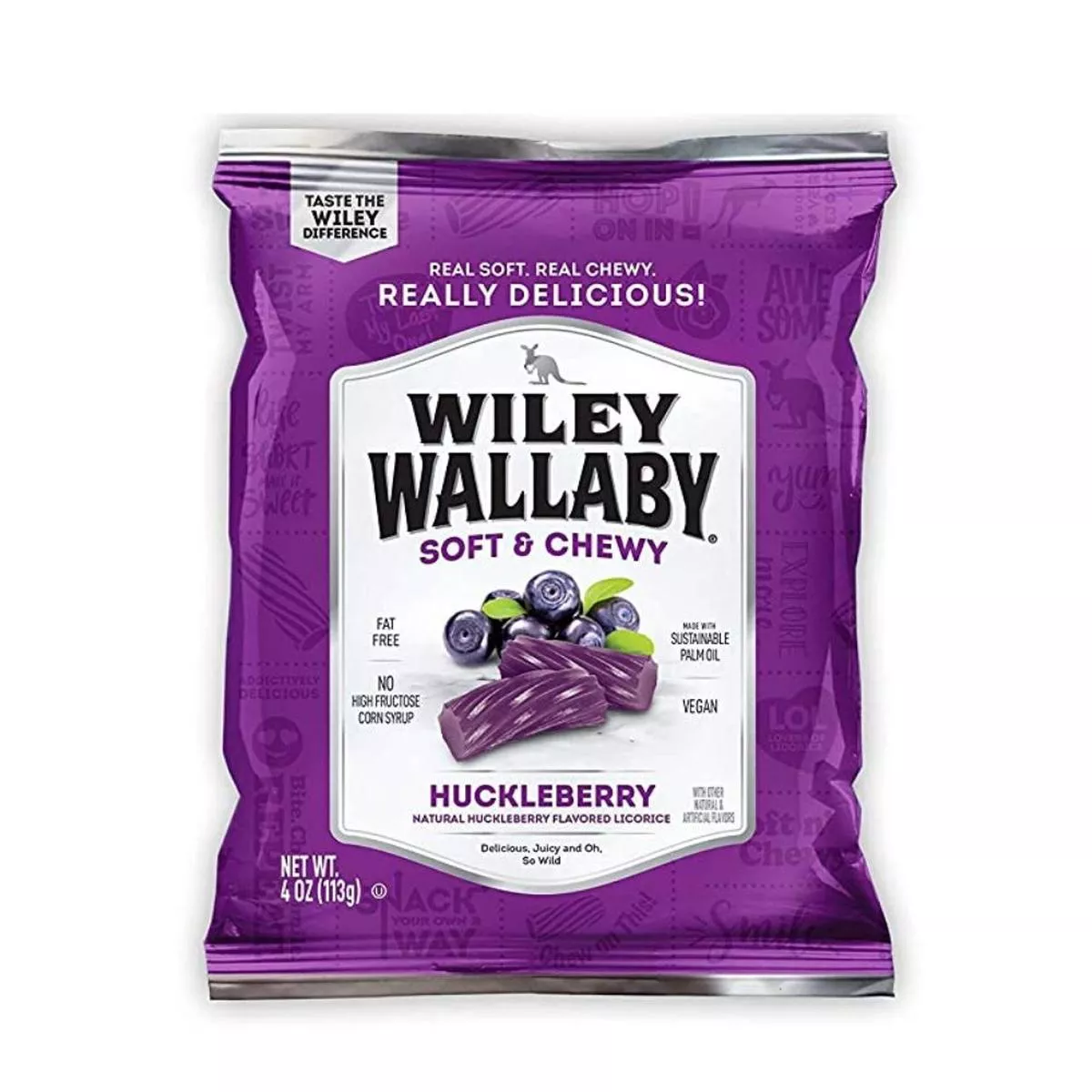 Wiley Wallaby Huckleberry Licorice Candy 4oz – 24 Pack