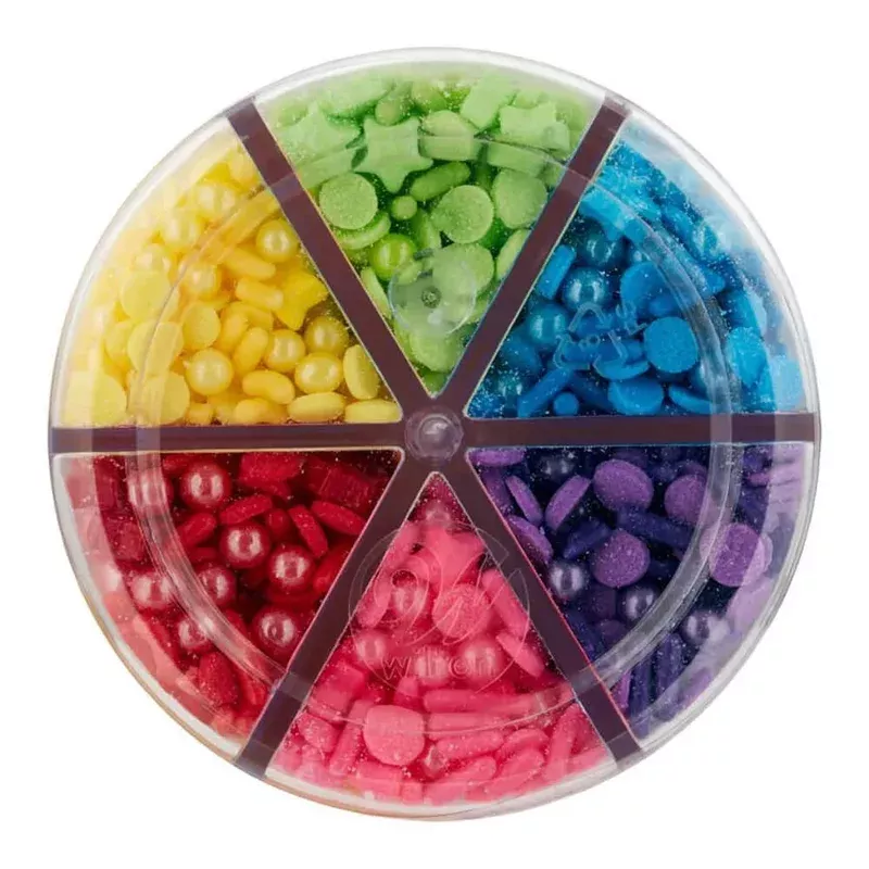 wilton rainbow medley sprinkles mix with turning lid: 6. 5-ounce bottle