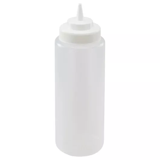 Winco Industries Co. Winco Squeeze Bottle 32 Ounce Wide Mouth Clear, 6 Each