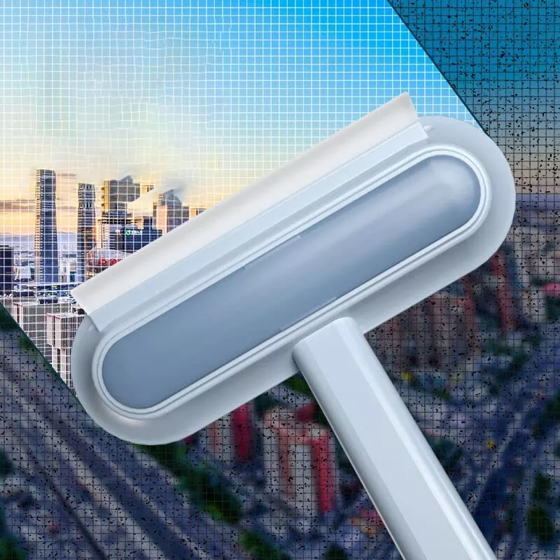 Window Screen Cleaning Brush- Magnetic Screen Door Mesh Brush, 4 In 1 Window Washer Squeegee Kit, Window Cleaner Squeegee, Windo
