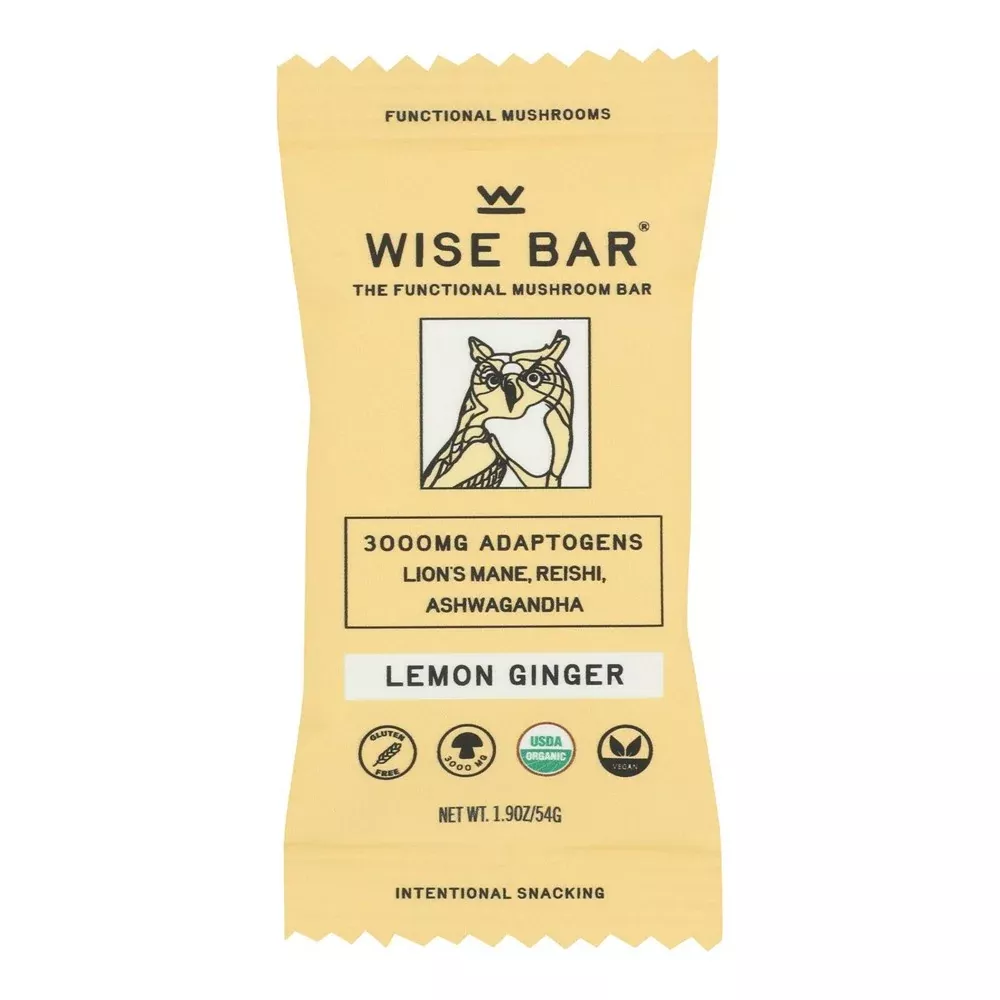 Wise Bar - Bar Organic Lemon Ginger - Case of 12 - 1.4 ounces